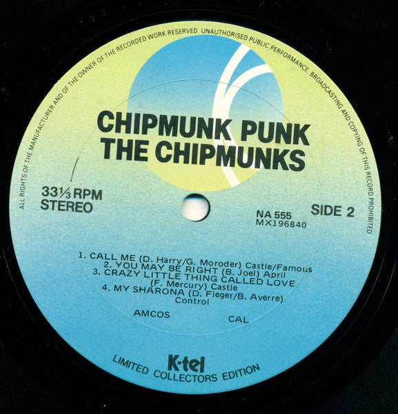 The Chipmunks – Chipmunk Punk LP vinyl record, image 4 of 4