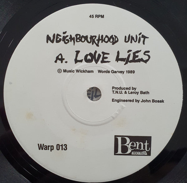 Neighbourhood Unit – Love Lies 7" vinyl record, image 3 of 4