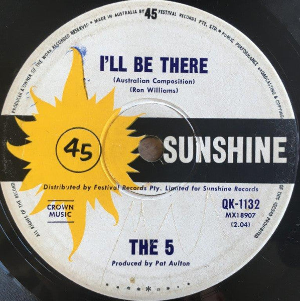 The Five – I'll Be There 7" vinyl record, image 2 of 2