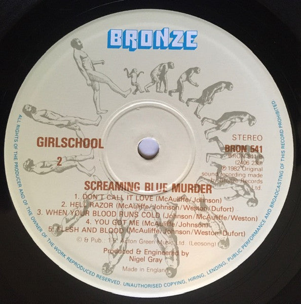 Girlschool – Screaming Blue Murder LP vinyl record, image 4 of 6
