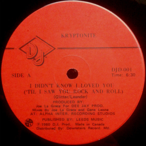 Kryptonite – I Didn't Know I Loved You (Til I Saw You Rock And Roll) / I Rock And Roll Part One 12" vinyl record, image 1 of 2