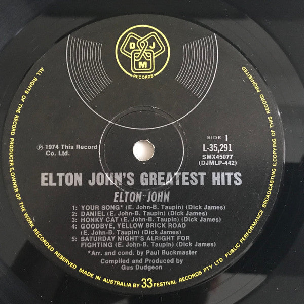 Elton John – Greatest Hits LP vinyl record, image 3 of 6