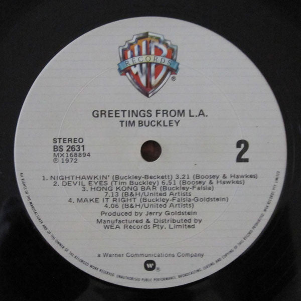 Tim Buckley – Greetings From L.A. LP vinyl record, image 3 of 3