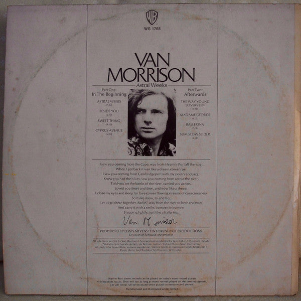 Van Morrison – Astral Weeks LP vinyl record, image 2 of 4