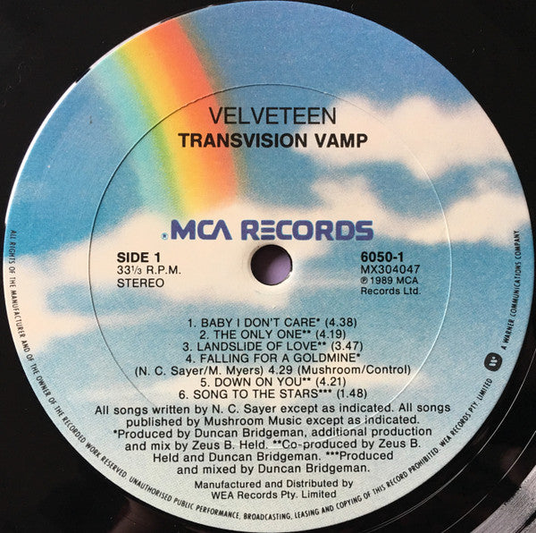Transvision Vamp – Velveteen LP vinyl record, image 3 of 6