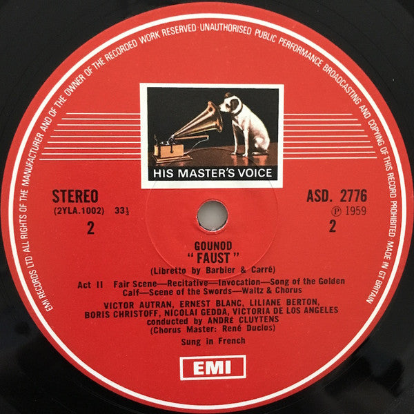 Charles Gounod, Victoria De Los Angeles, Nicolai Gedda, Boris Christoff, Orchestre National De L'Opéra De Paris, Choeur National De L'Opéra De Paris, André Cluytens – Faust (4xLP) LP vinyl record, image 3 of 10