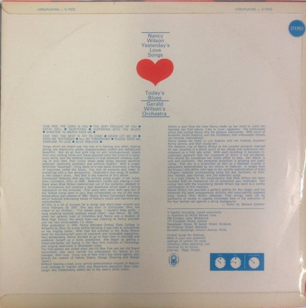 Nancy Wilson – Yesterday's Love Songs • Today's Blues LP vinyl record, image 2 of 5
