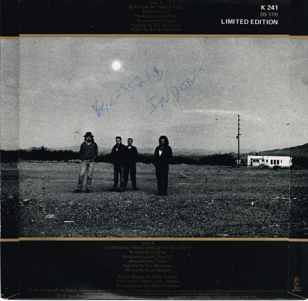 U2 – With Or Without You 7" vinyl record, image 2 of 4