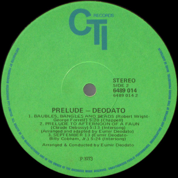 Eumir Deodato – Prelude LP vinyl record, image 5 of 5