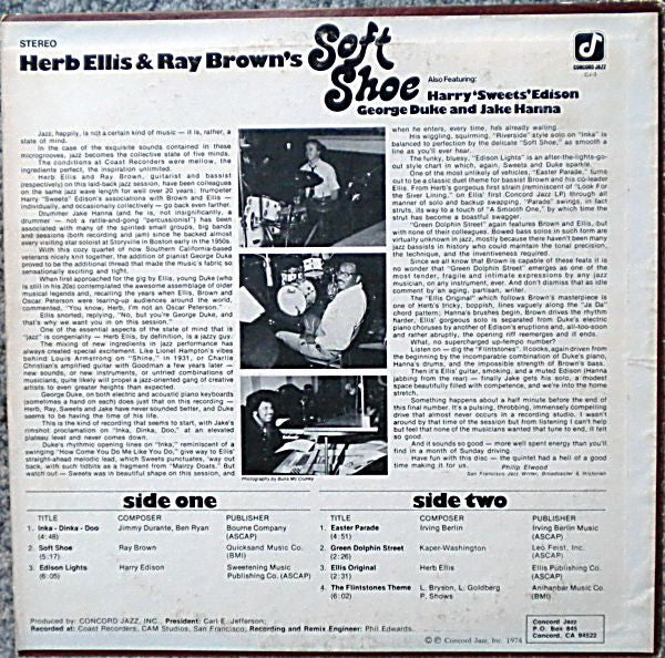 Herb Ellis, Ray Brown – Herb Ellis & Ray Brown's Soft Shoe LP vinyl record, image 2 of 4