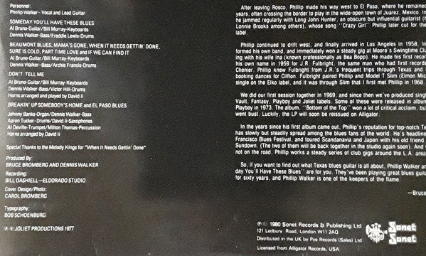 Phillip Walker – Someday You'll Have These Blues LP vinyl record, image 5 of 5