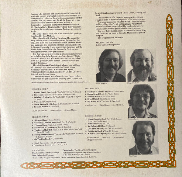 The Wolfe Tones – Live Alive-Oh (2xLP) LP vinyl record, image 7 of 8