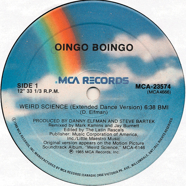 Oingo Boingo – Weird Science (Extended Dance Version) 12" vinyl record, image 1 of 3