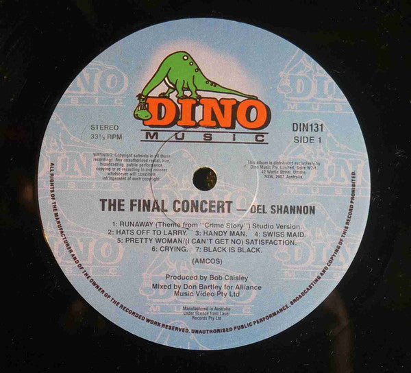Del Shannon – The Final Concert LP vinyl record, image 3 of 4