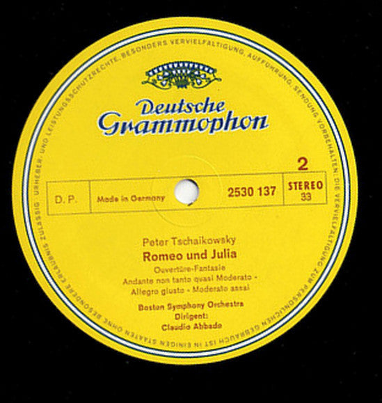 Alexander Scriabin, Pyotr Ilyich Tchaikovsky, Claudio Abbado, Boston Symphony Orchestra – Poem Of Ecstasy / Romeo And Juliet LP vinyl record, image 3 of 3