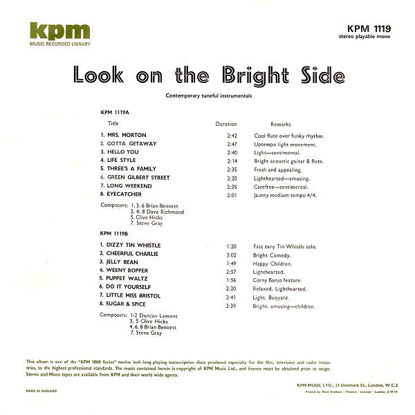 Various – Look On The Bright Side LP vinyl record, image 2 of 4