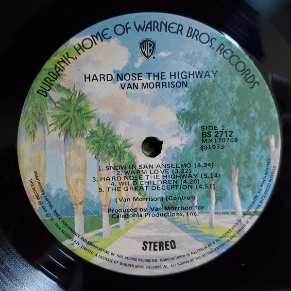 Van Morrison – Hard Nose The Highway LP vinyl record, image 3 of 4