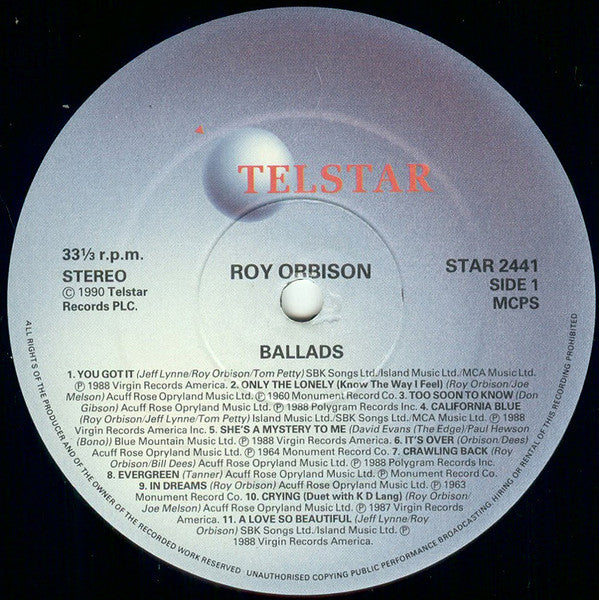 Roy Orbison – Ballads (22 Classic Love Songs) LP vinyl record, image 3 of 4