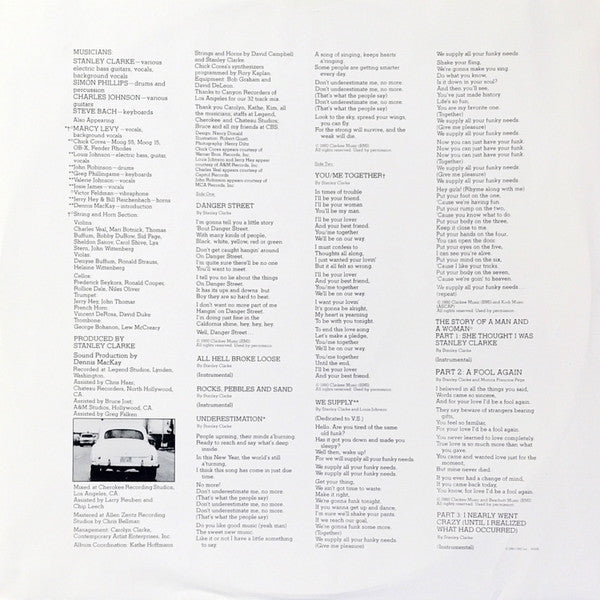 Stanley Clarke – Rocks, Pebbles And Sand LP vinyl record, image 6 of 6