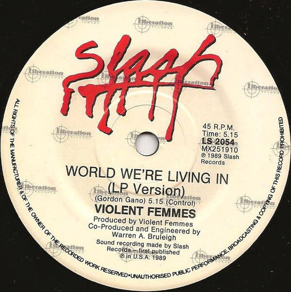 Violent Femmes – Nightmares / World We're Living In 7" vinyl record, image 4 of 4