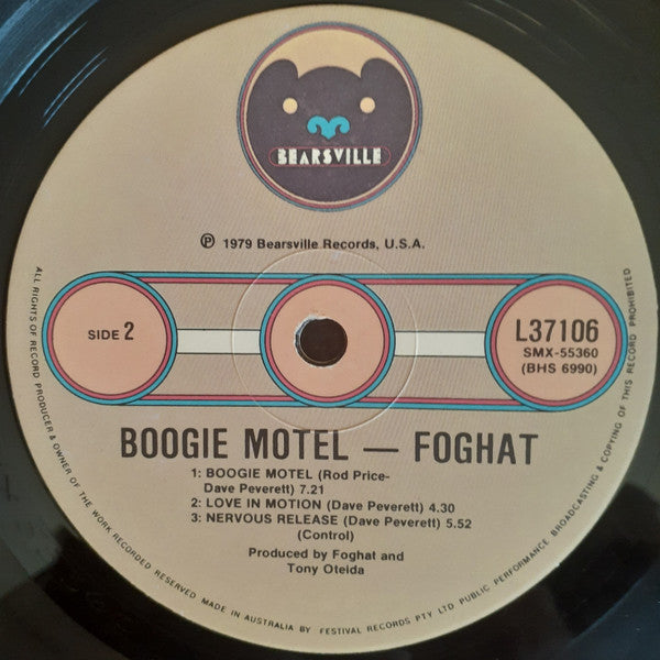 Foghat – Boogie Motel LP vinyl record, image 6 of 6