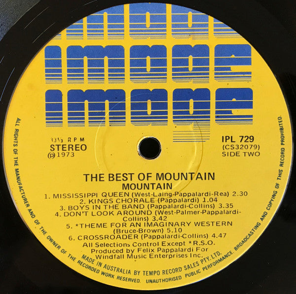 Mountain – The Best Of Mountain LP vinyl record, image 6 of 6