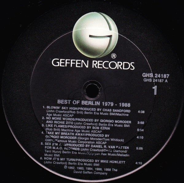 Berlin – Best Of Berlin 1979 - 1988 LP vinyl record, image 5 of 6