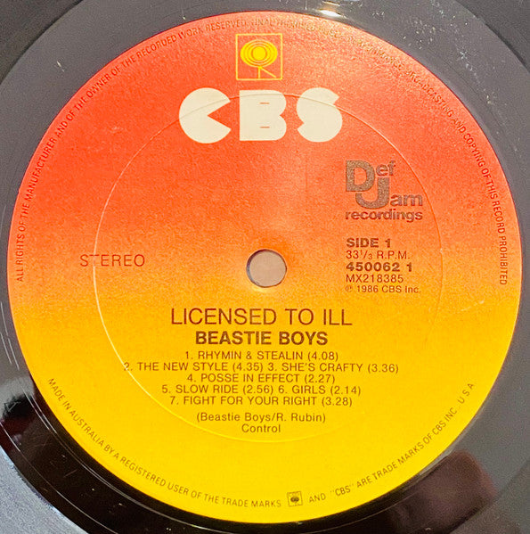 Beastie Boys – Licensed To Ill LP vinyl record, image 8 of 8