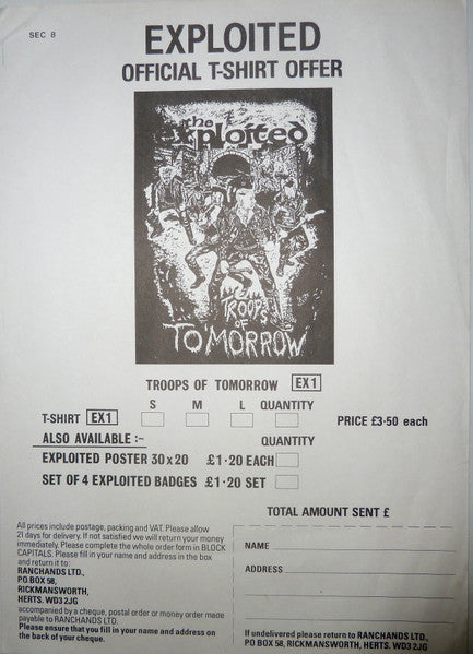 The Exploited – Troops Of Tomorrow LP vinyl record, image 7 of 7