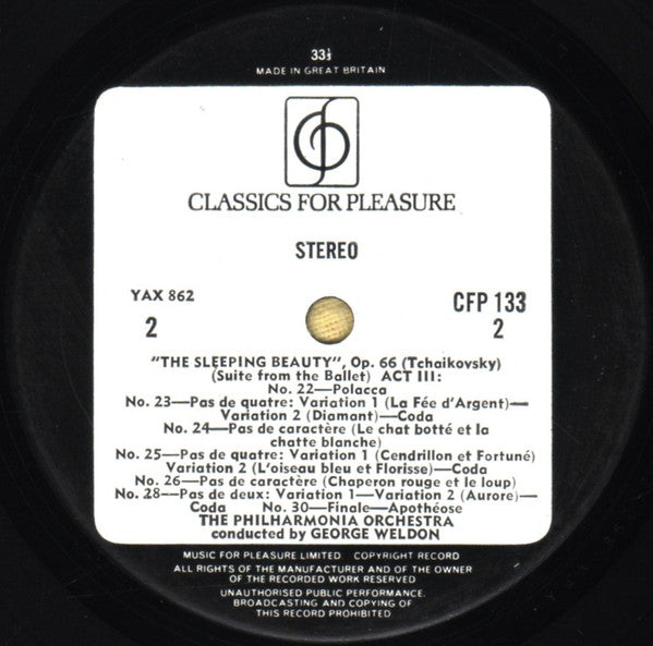Pyotr Ilyich Tchaikovsky, Philharmonia Orchestra, George Weldon – The Sleeping Beauty Ballet Suite LP vinyl record, image 4 of 4