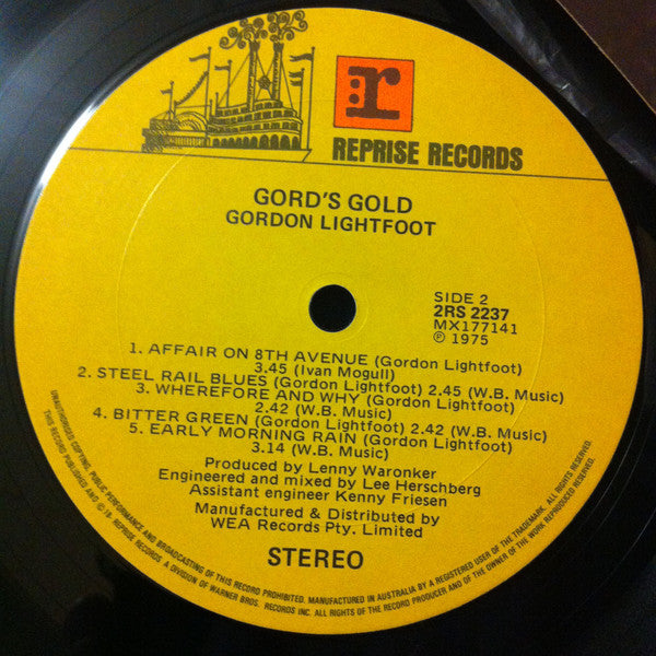 Gordon Lightfoot – Gord's Gold (2xLP) LP vinyl record, image 6 of 8