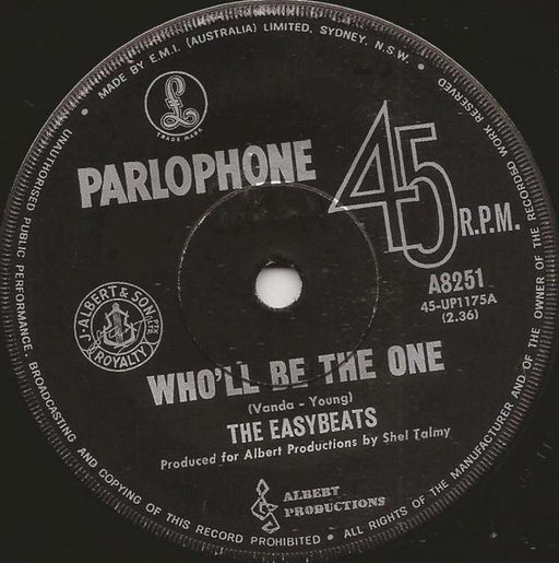 The Easybeats – Who'll Be The One 7" vinyl record, image 1 of 3