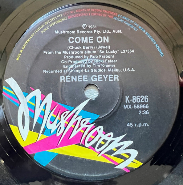 Renee Geyer – I Can Feel The Fire 7" vinyl record, image 2 of 3