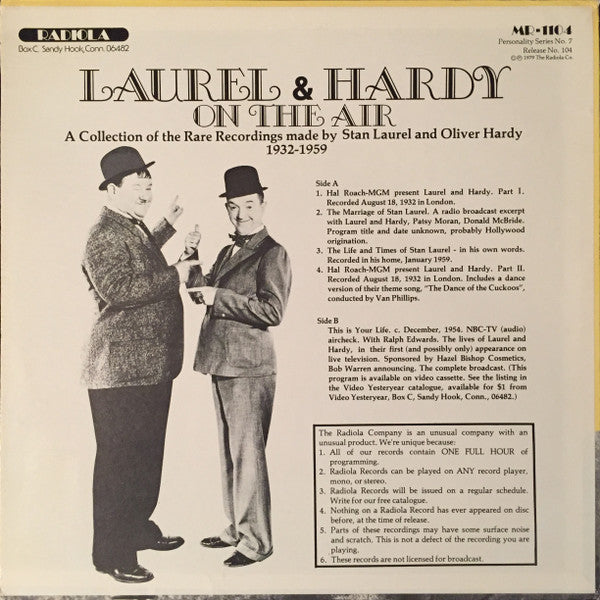 Laurel & Hardy – Laurel & Hardy On The Air LP vinyl record, image 2 of 6