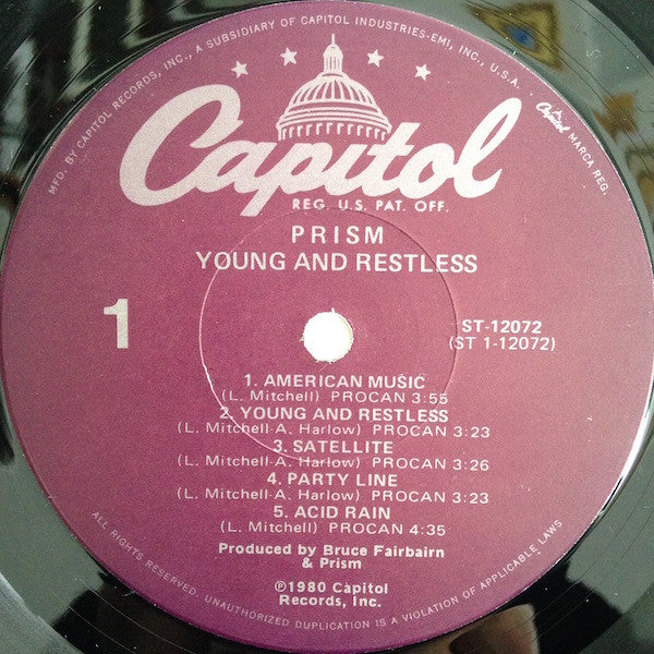 Prism – Young And Restless LP vinyl record, image 3 of 4