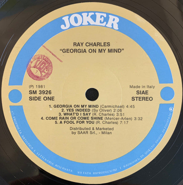Ray Charles – Georgia On My Mind LP vinyl record, image 3 of 4