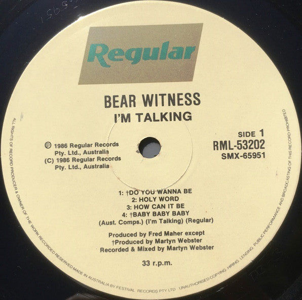 I'm Talking – Bear Witness LP vinyl record, image 3 of 6