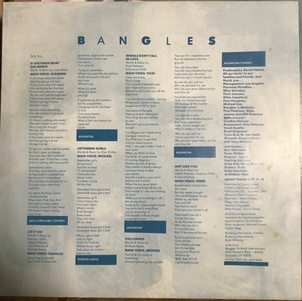 Bangles – Different Light LP vinyl record, image 6 of 6