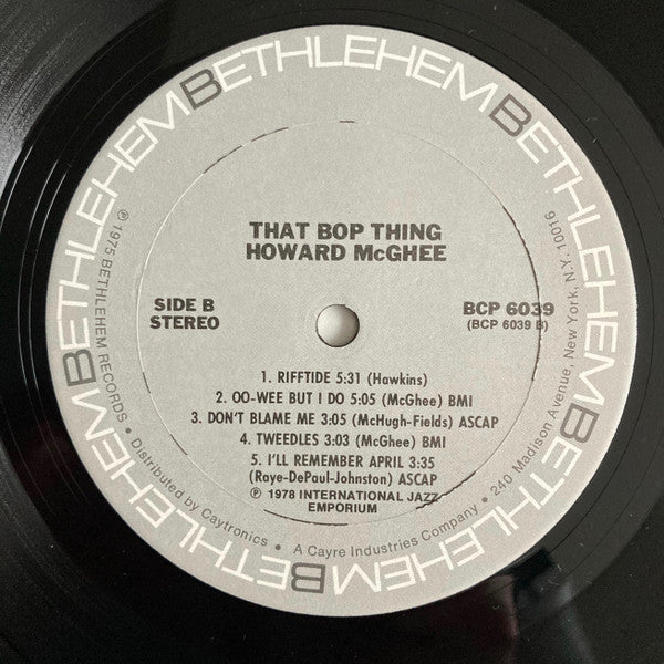 Howard McGhee – That Bop Thing LP vinyl record, image 4 of 4
