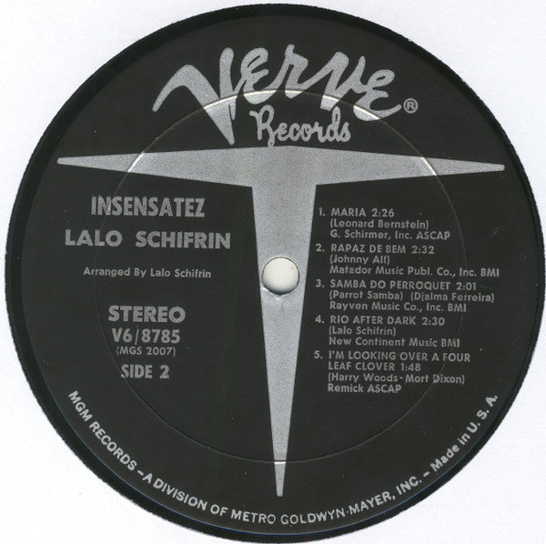 Lalo Schifrin – Insensatez LP vinyl record, image 3 of 3