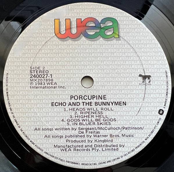 Echo & The Bunnymen – Porcupine LP vinyl record, image 4 of 6