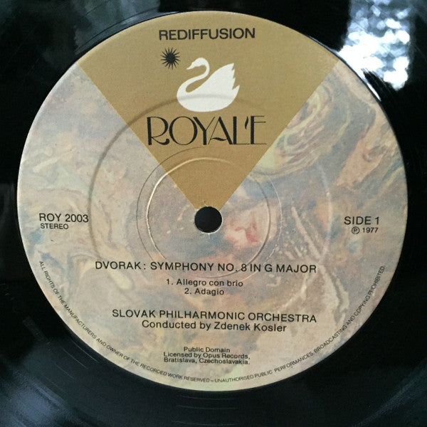 Antonín Dvořák, Slovak Philharmonic Orchestra, Zdeněk Košler – Symphony No. 8 In G Major LP vinyl record, image 3 of 4