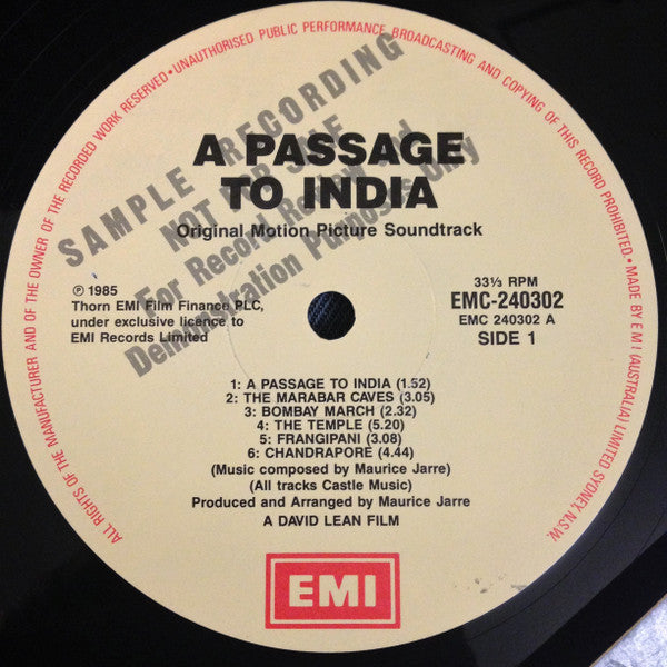 Maurice Jarre – A Passage To India (Original Motion Picture Soundtrack) LP vinyl record, image 3 of 4