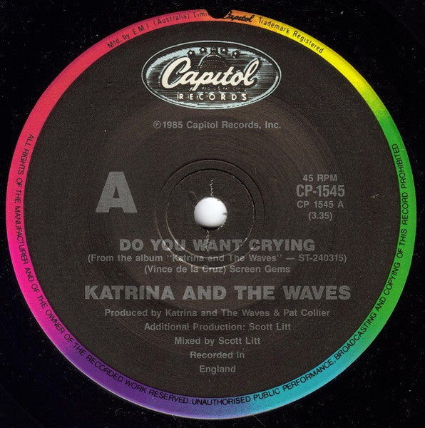 Katrina And The Waves – Do You Want Crying 7" vinyl record, image 1 of 2