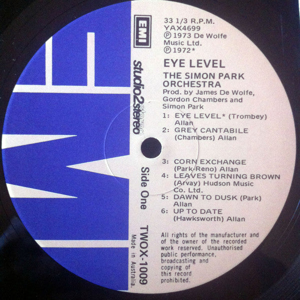 The Simon Park Orchestra – Eye Level LP vinyl record, image 5 of 6