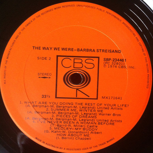 Barbra Streisand – The Way We Were LP vinyl record, image 4 of 4