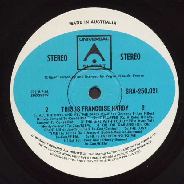 Françoise Hardy – This Is Francoise Hardy LP vinyl record, image 4 of 4