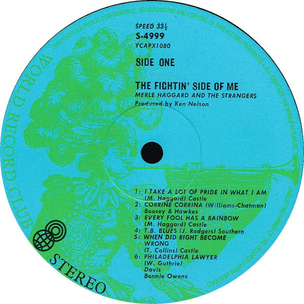Merle Haggard – The Fightin' Side Of Me LP vinyl record, image 3 of 4