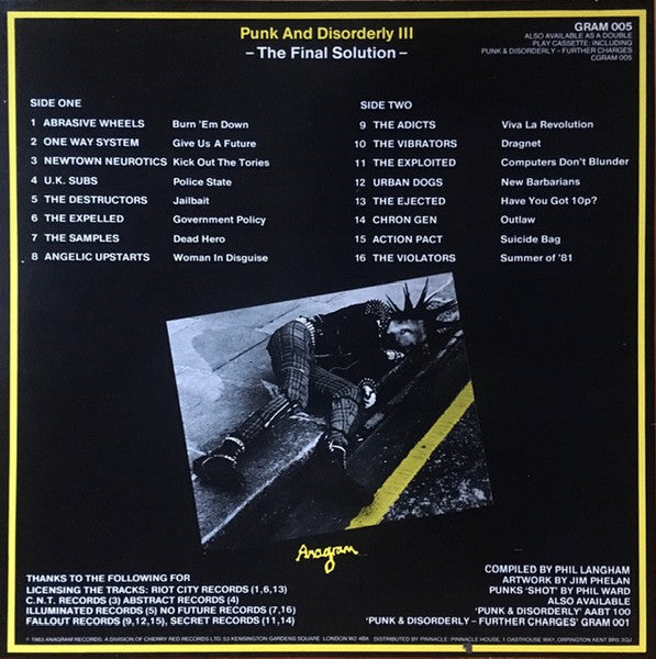 Various – Punk And Disorderly III - The Final Solution LP vinyl record, image 2 of 4