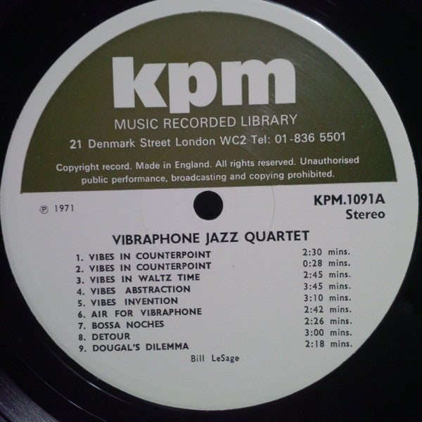 Bill Le Sage, Tony Kinsey – Vibraphone Jazz Quartet LP vinyl record, image 2 of 3